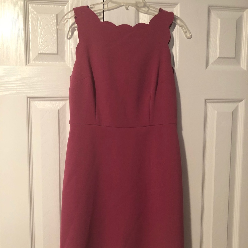 Loft dark lavender scalloped shift dress
